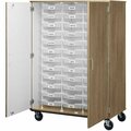 I.D. Systems 67'' Tall Roman Walnut Mobile Storage Cabinet with 36 3'' Bins 80243F67021 538243F67021